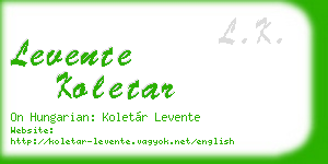levente koletar business card