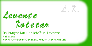 levente koletar business card